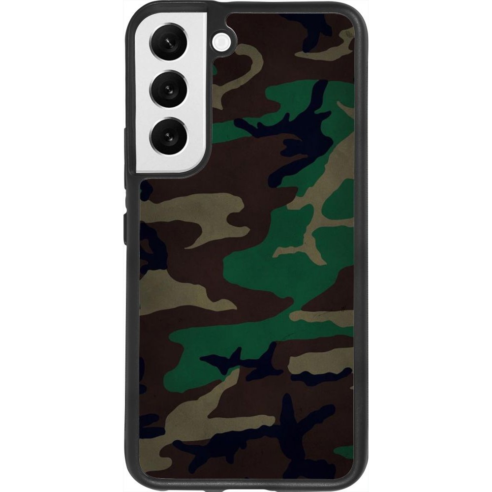 Coque Samsung Galaxy S22 - Silicone rigide noir Camouflage 3