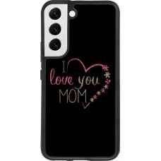 Coque Samsung Galaxy S22 - Silicone rigide noir I love you Mom