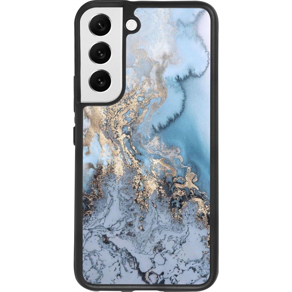 Hülle Samsung Galaxy S22 - Silikon schwarz Marble 04