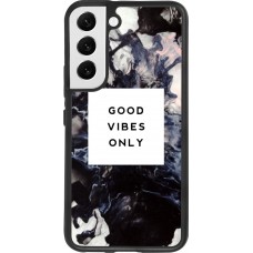 Coque Samsung Galaxy S22 - Silicone rigide noir Marble Good Vibes Only