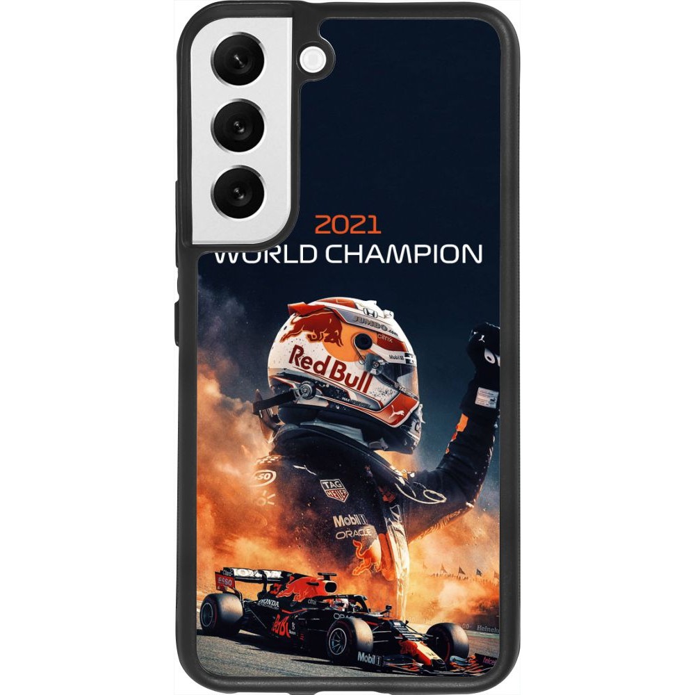 Coque Samsung Galaxy S22 - Silicone rigide noir Max Verstappen 2021 World Champion