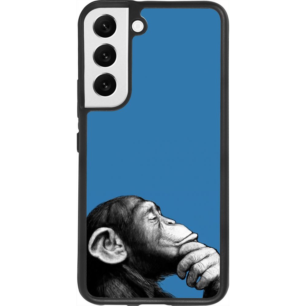 Coque Samsung Galaxy S22 - Silicone rigide noir Monkey Pop Art