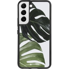 Hülle Samsung Galaxy S22 - Silikon schwarz Monstera Plant