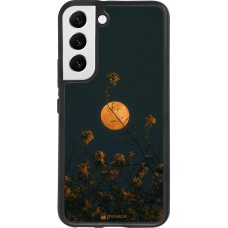 Coque Samsung Galaxy S22 - Silicone rigide noir Moon Flowers