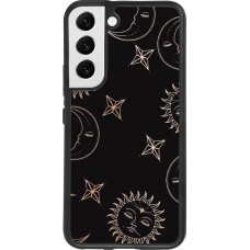 Coque Samsung Galaxy S22 - Silicone rigide noir Suns and Moons