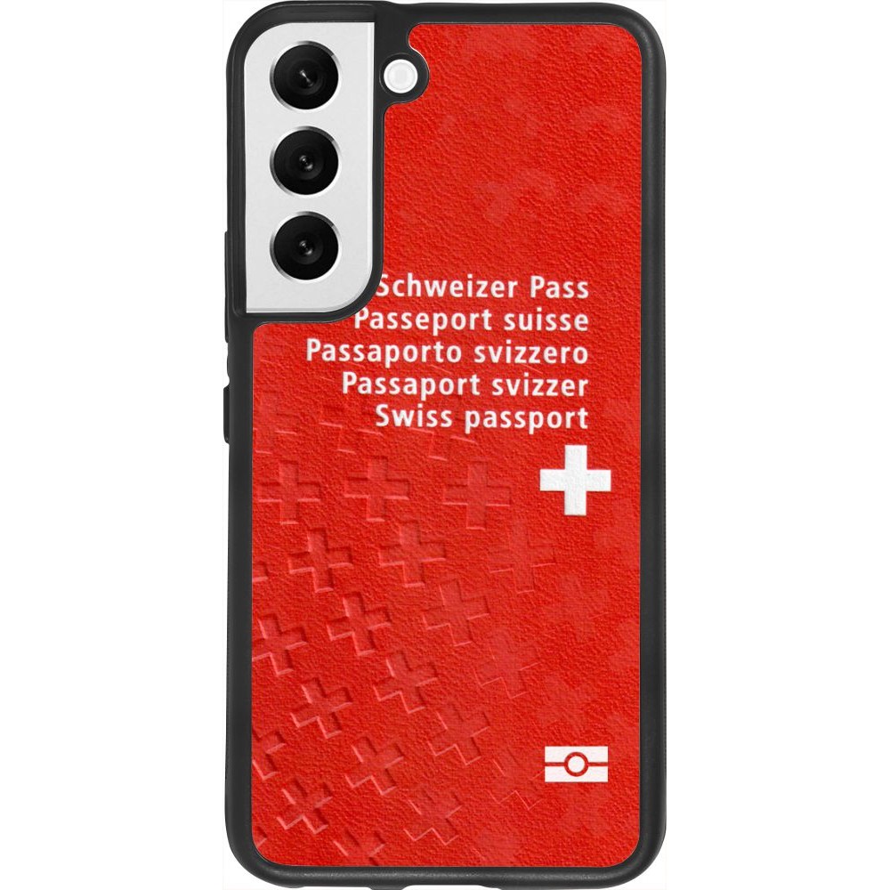 Coque Samsung Galaxy S22 - Silicone rigide noir Swiss Passport