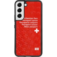 Coque Samsung Galaxy S22 - Silicone rigide noir Swiss Passport