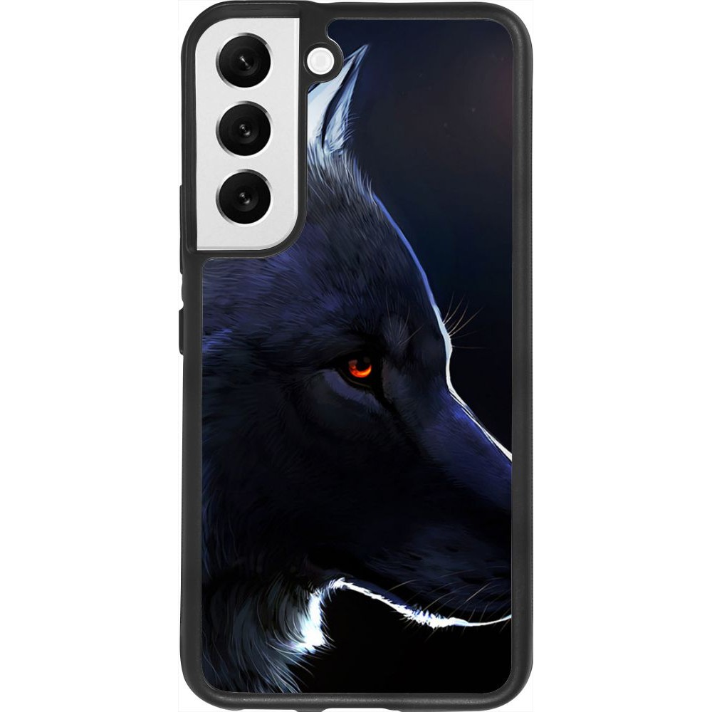 Coque Samsung Galaxy S22 - Silicone rigide noir Wolf Shape
