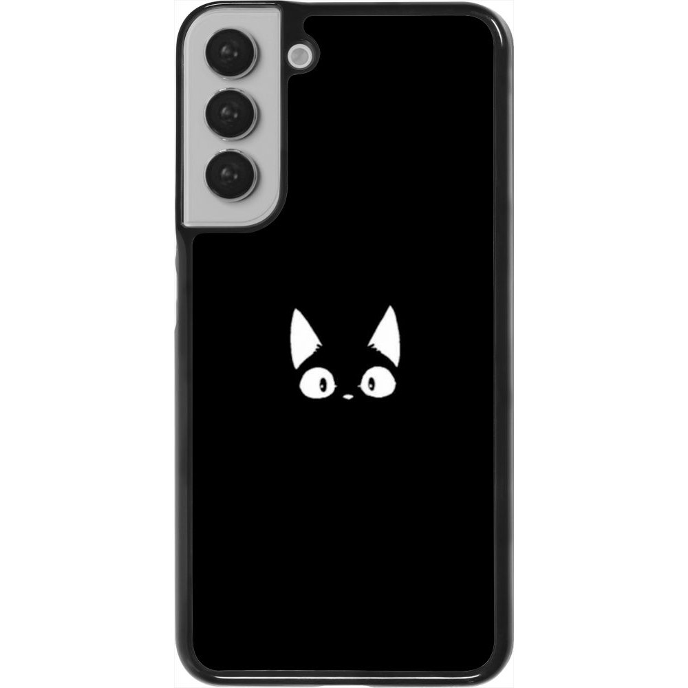 Coque Samsung Galaxy S22+ - Funny cat on black