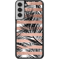 Coque Samsung Galaxy S22+ - Palm trees gold stripes