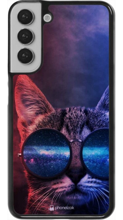 Coque Samsung Galaxy S22+ - Red Blue Cat Glasses