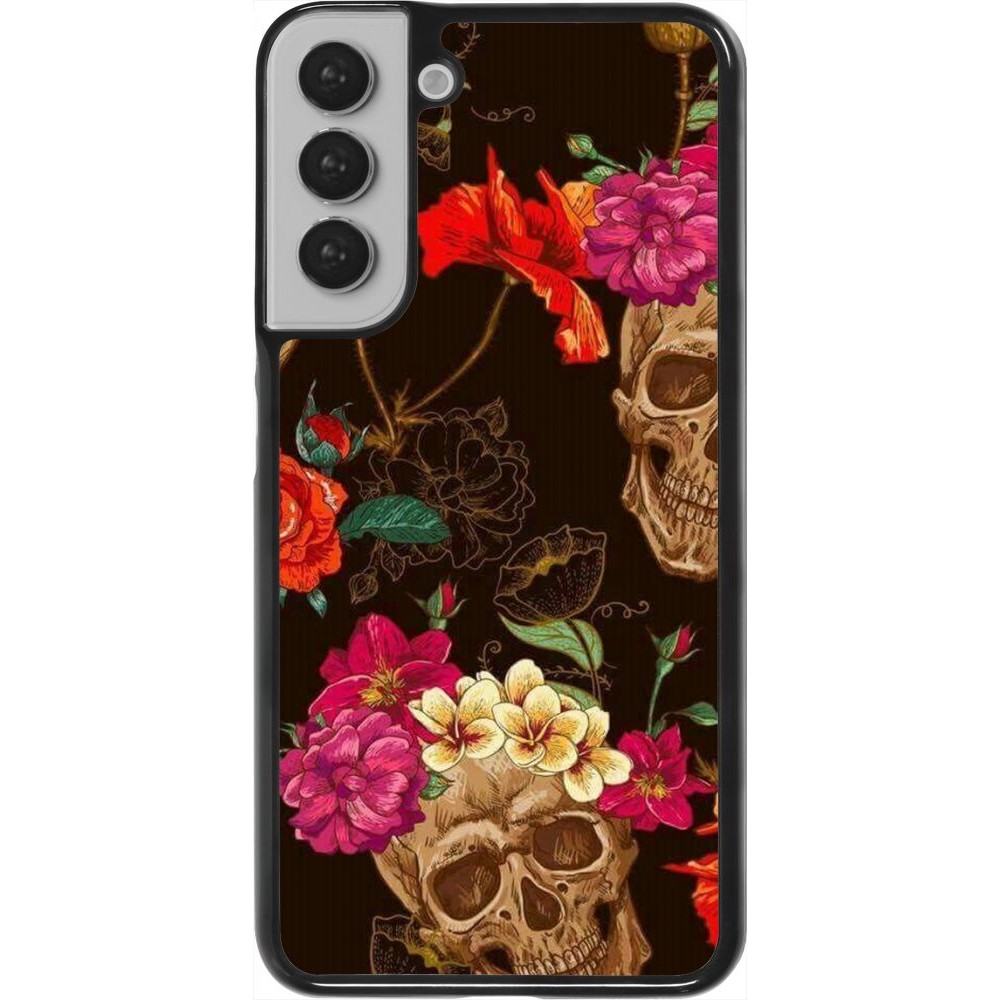 Coque Samsung Galaxy S22+ - Skulls and flowers