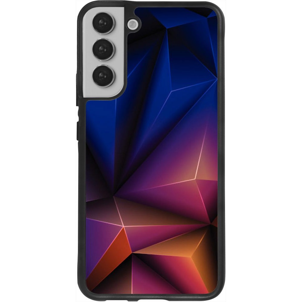 Coque Samsung Galaxy S22+ - Silicone rigide noir Abstract Triangles 