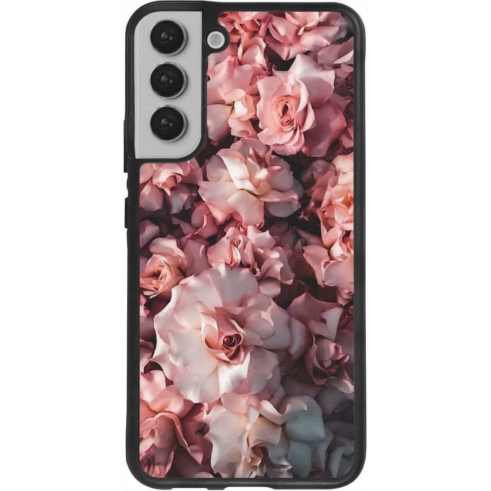 Coque Samsung Galaxy S22+ - Silicone rigide noir Beautiful Roses