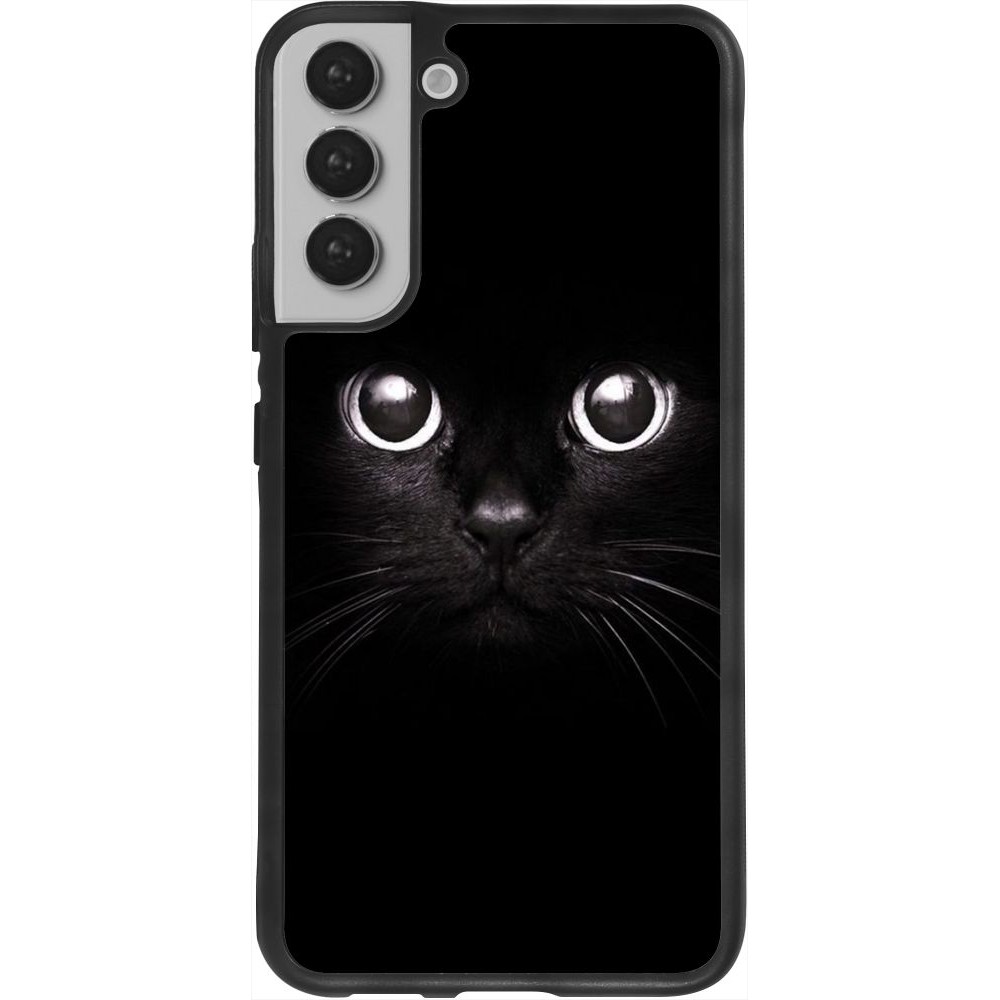 Coque Samsung Galaxy S22+ - Silicone rigide noir Cat eyes