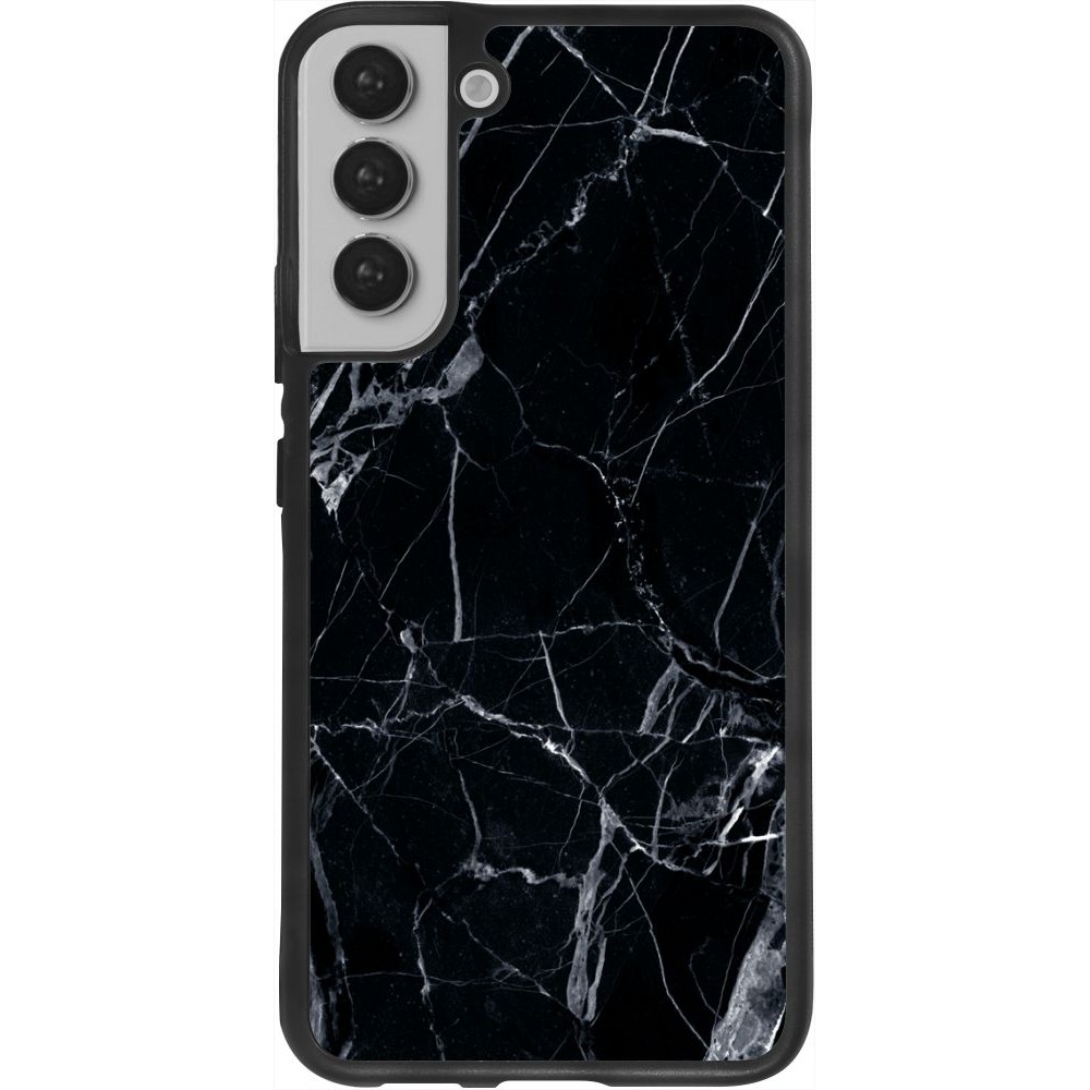 Hülle Samsung Galaxy S22+ - Silikon schwarz Marble Black 01