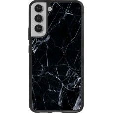 Hülle Samsung Galaxy S22+ - Silikon schwarz Marble Black 01