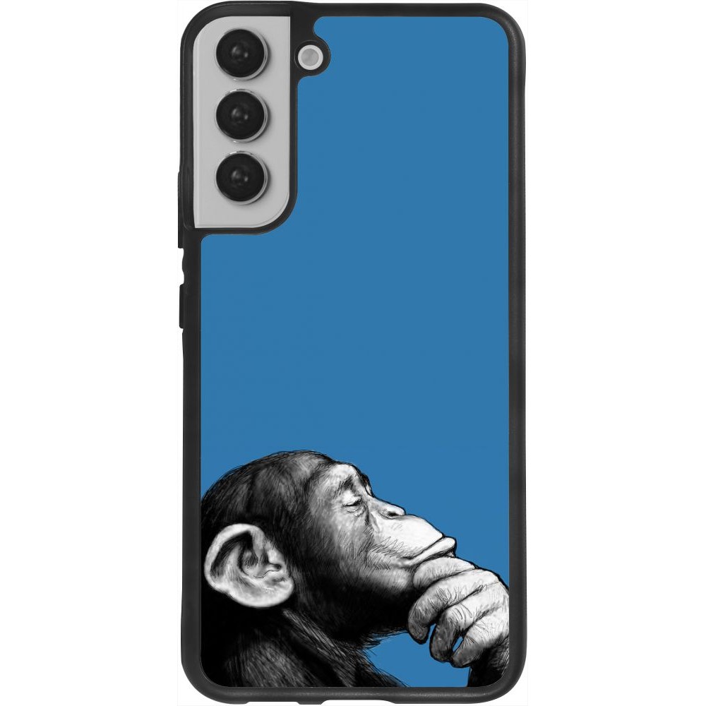 Coque Samsung Galaxy S22+ - Silicone rigide noir Monkey Pop Art