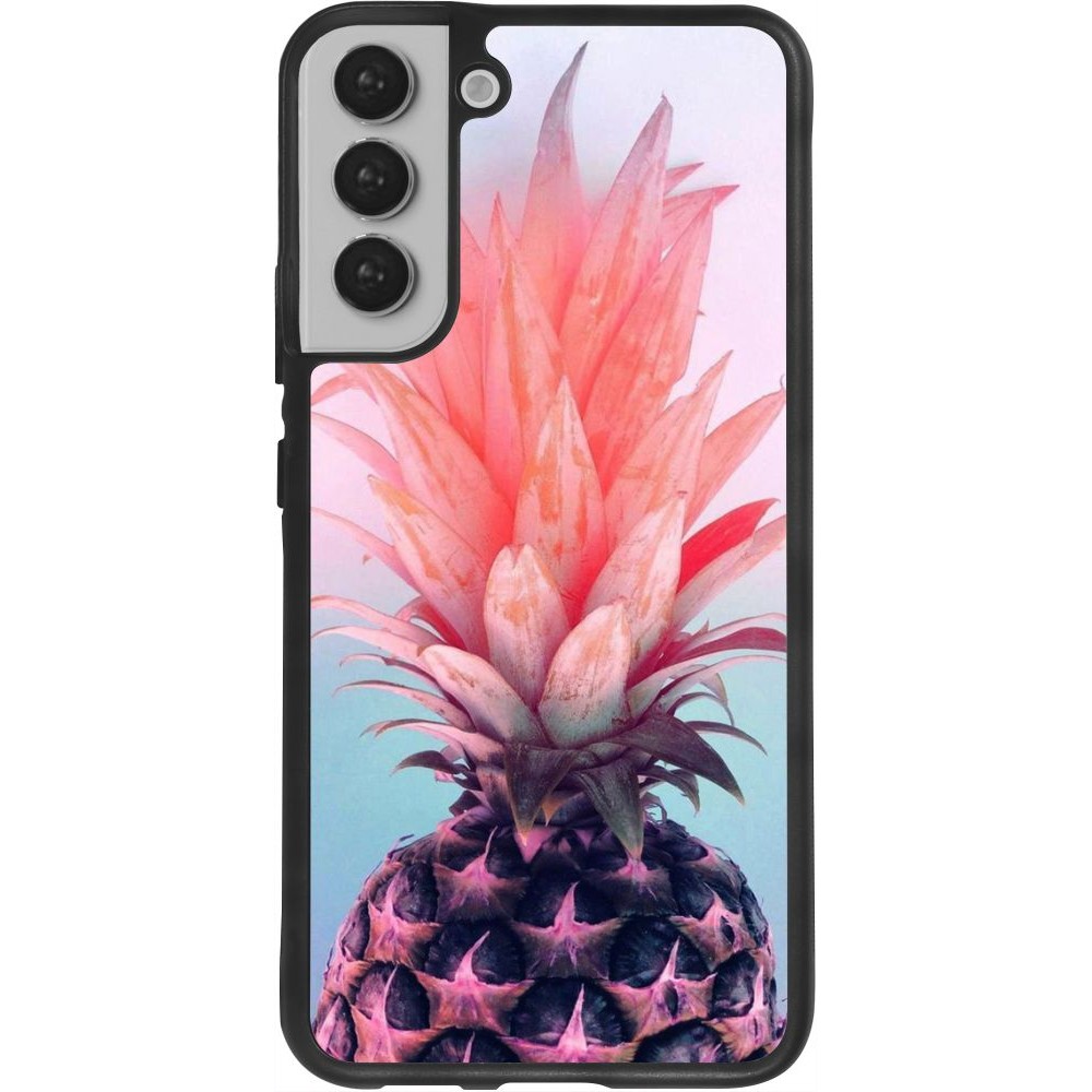 Hülle Samsung Galaxy S22+ - Silikon schwarz Purple Pink Pineapple