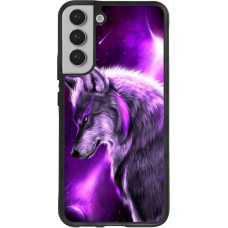Coque Samsung Galaxy S22+ - Silicone rigide noir Purple Sky Wolf