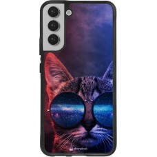 Coque Samsung Galaxy S22+ - Silicone rigide noir Red Blue Cat Glasses