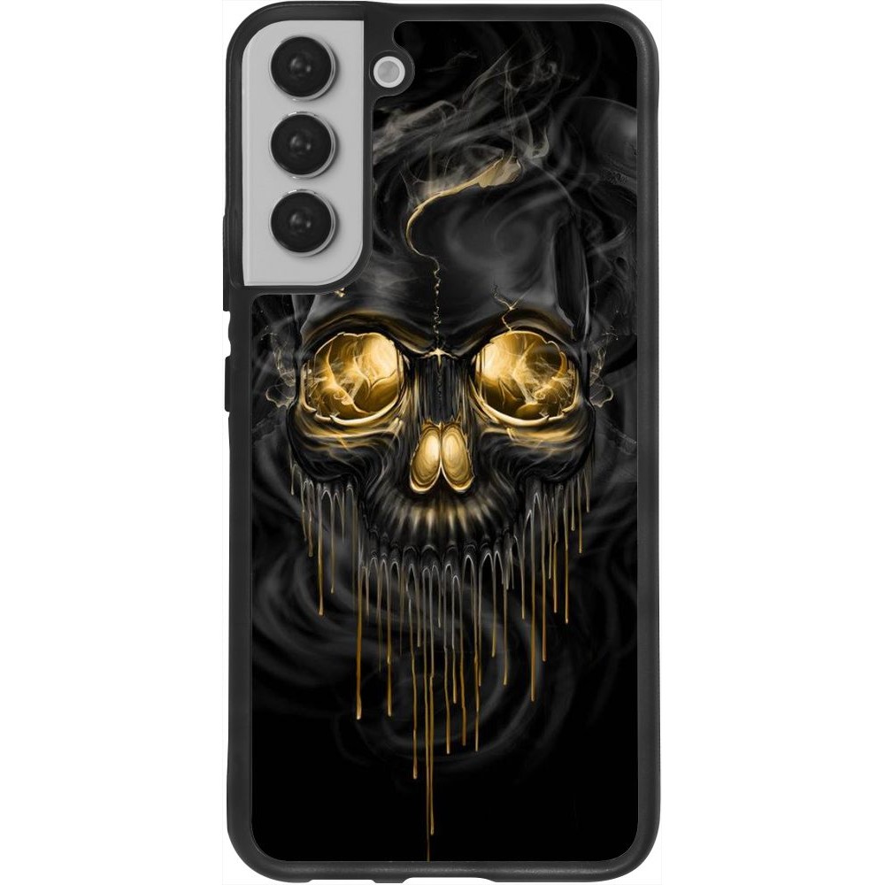 Coque Samsung Galaxy S22+ - Silicone rigide noir Skull 02