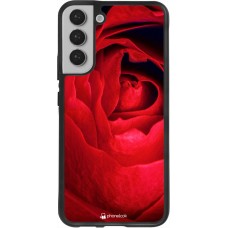Coque Samsung Galaxy S22+ - Silicone rigide noir Valentine 2022 Rose