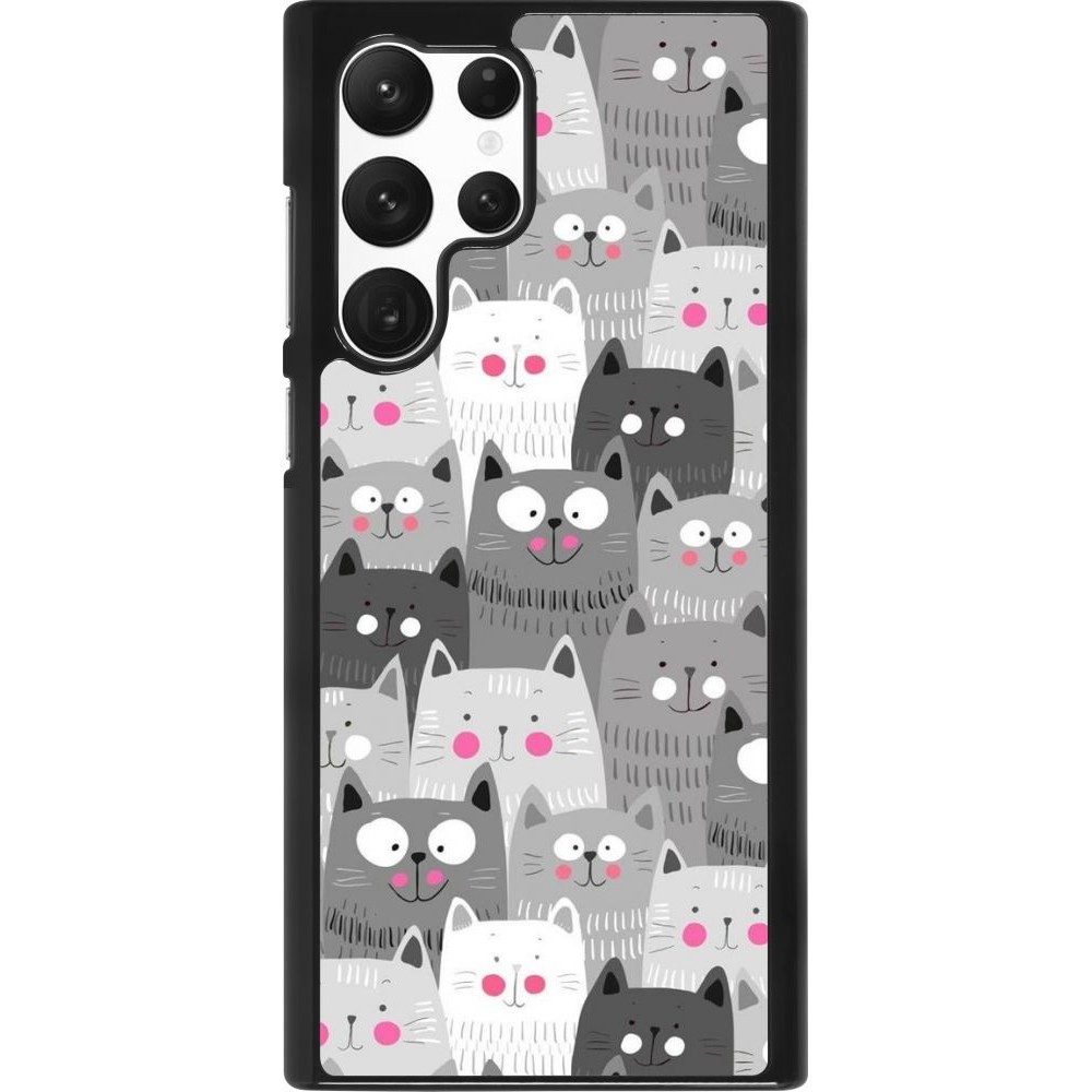 Coque Samsung Galaxy S22 Ultra - Chats gris troupeau