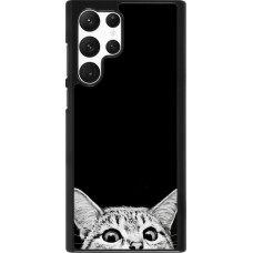 Coque Samsung Galaxy S22 Ultra - Cat Looking Up Black