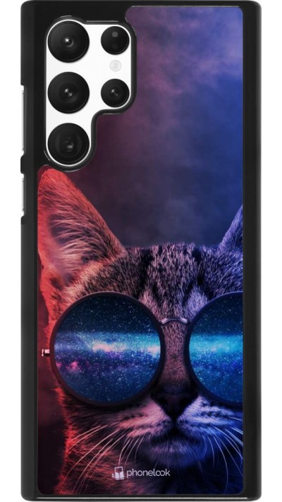 Coque Samsung Galaxy S22 Ultra - Red Blue Cat Glasses
