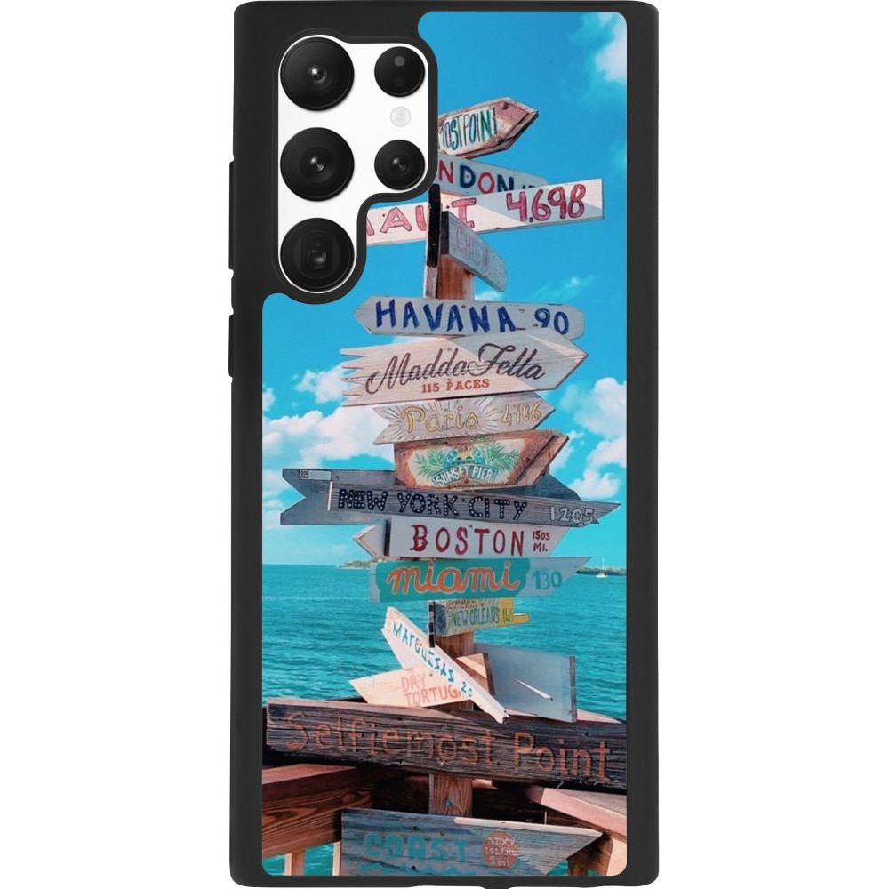 Coque Samsung Galaxy S22 Ultra - Silicone rigide noir Cool Cities Directions