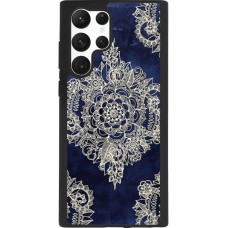 Coque Samsung Galaxy S22 Ultra - Silicone rigide noir Cream Flower Moroccan