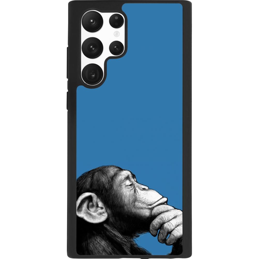 Coque Samsung Galaxy S22 Ultra - Silicone rigide noir Monkey Pop Art
