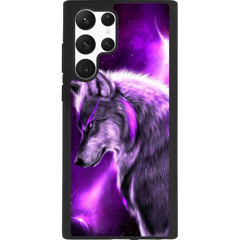 Coque Samsung Galaxy S22 Ultra - Silicone rigide noir Purple Sky Wolf