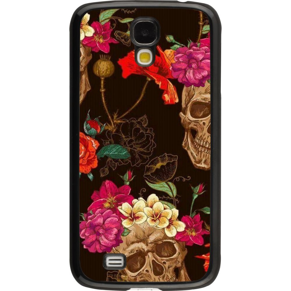 Coque Samsung Galaxy S4 - Skulls and flowers