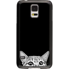 Coque Samsung Galaxy S5 - Cat Looking Up Black