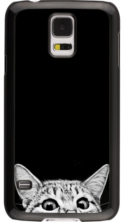 Coque Samsung Galaxy S5 - Cat Looking Up Black