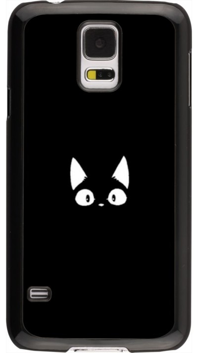 Coque Samsung Galaxy S5 - Funny cat on black