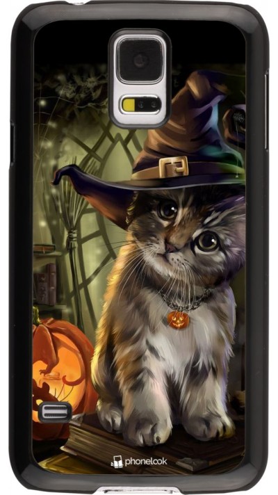 Coque Samsung Galaxy S5 - Halloween 21 Witch cat