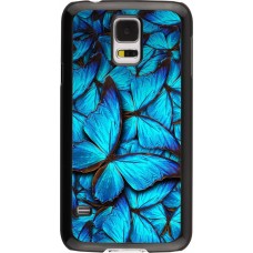 Coque Samsung Galaxy S5 - Papillon - Bleu