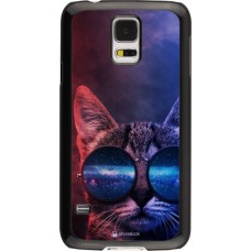 Hülle Samsung Galaxy S5 - Red Blue Cat Glasses