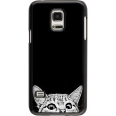 Hülle Samsung Galaxy S5 Mini - Cat Looking Up Black
