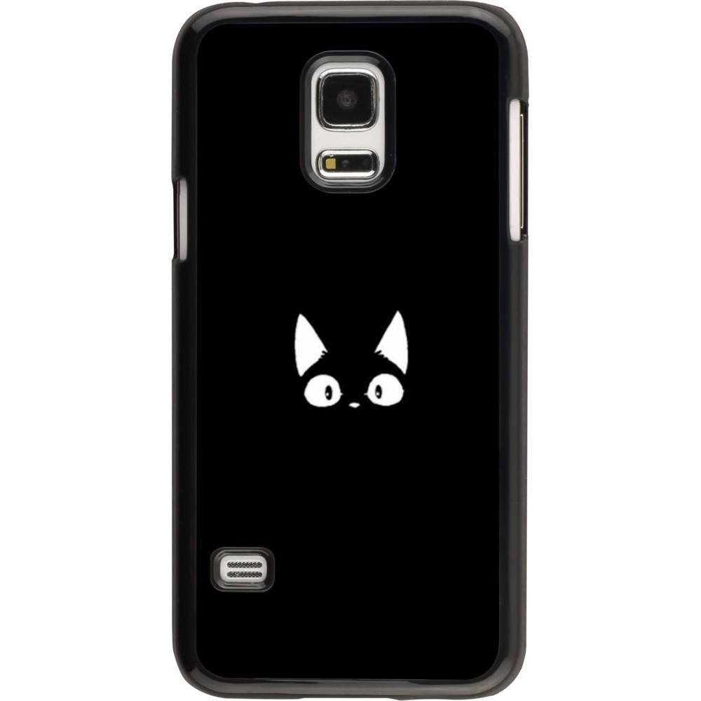 Coque Samsung Galaxy S5 Mini - Funny cat on black