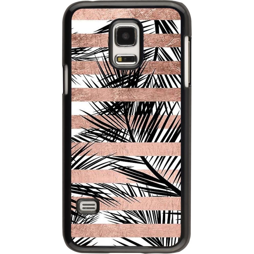 Hülle Samsung Galaxy S5 Mini - Palm trees gold stripes