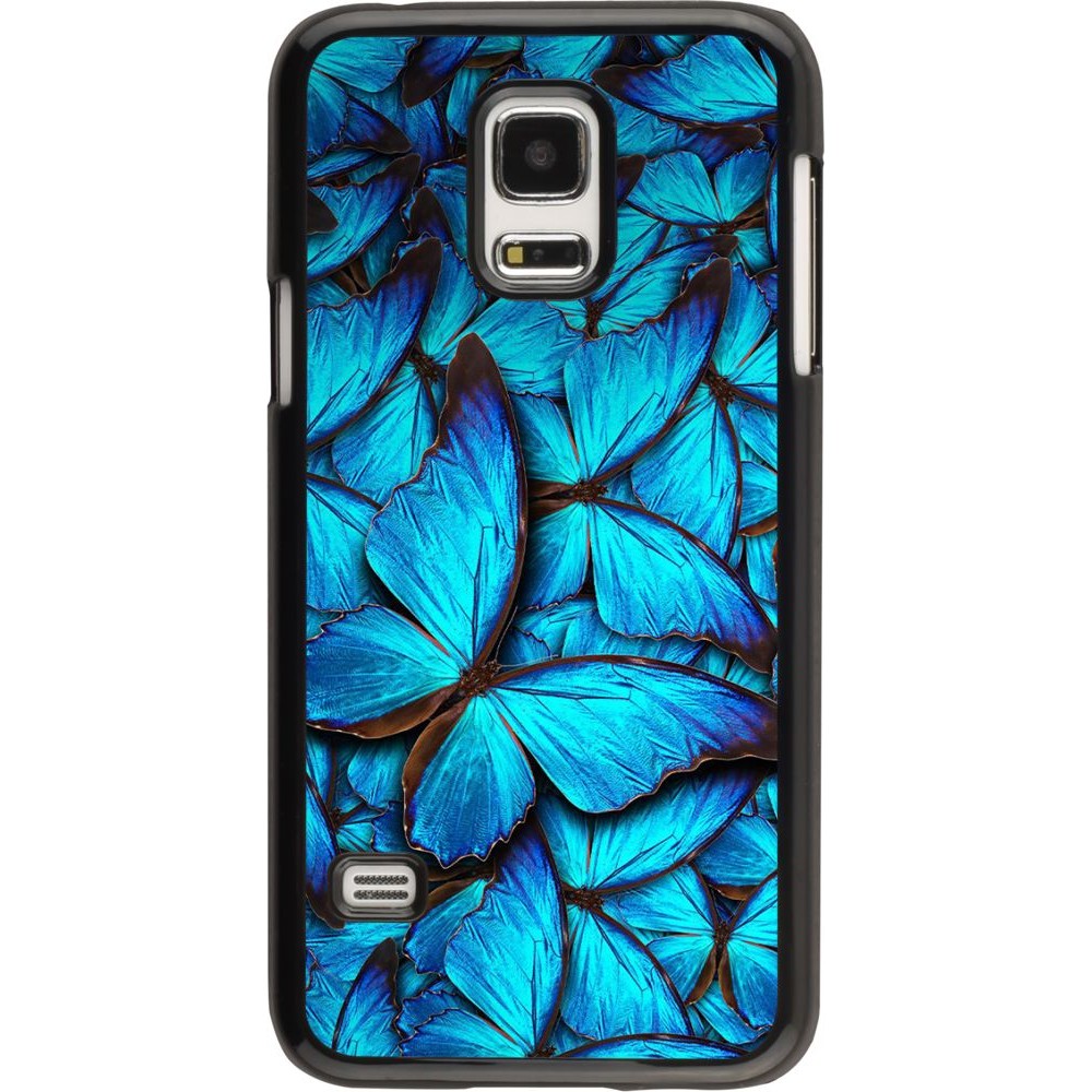 Hülle Samsung Galaxy S5 Mini - Papillon - Bleu