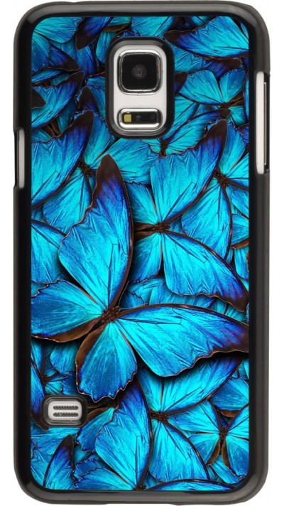 Hülle Samsung Galaxy S5 Mini - Papillon - Bleu