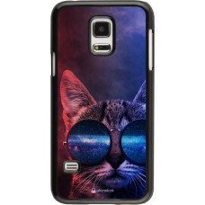 Hülle Samsung Galaxy S5 Mini - Red Blue Cat Glasses