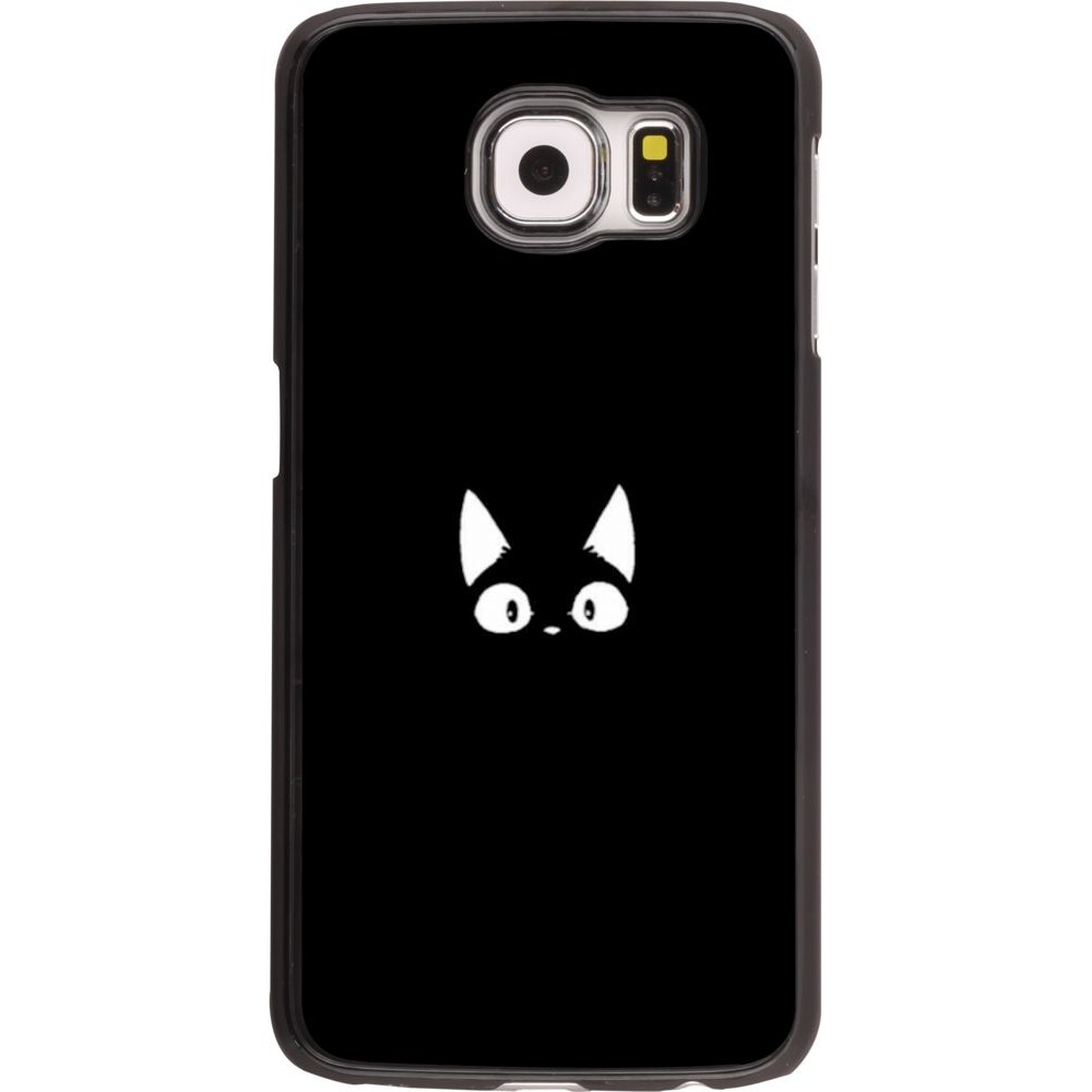 Coque Samsung Galaxy S6 - Funny cat on black