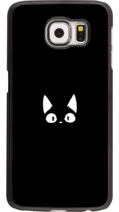 Coque Samsung Galaxy S6 - Funny cat on black