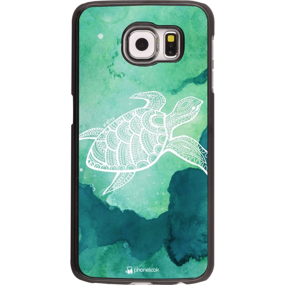 Coque Samsung Galaxy S6 - Turtle Aztec Watercolor